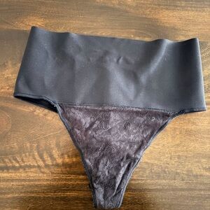 Black Lace Tummy Control Shapewear Thong